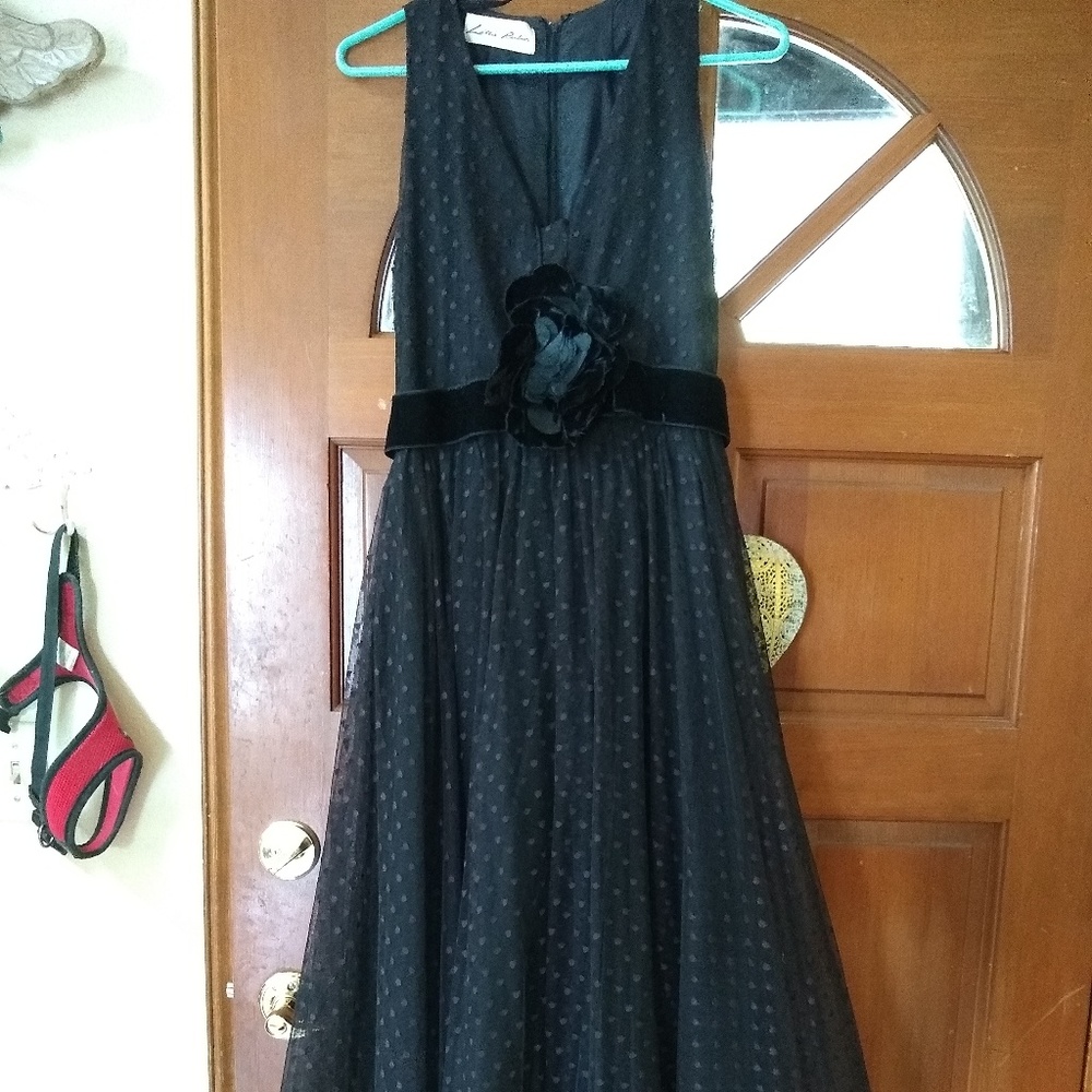 Vintage 1950' Lillie Rubin black lace ball gown